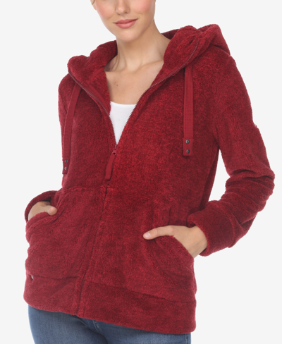 WHITE MARK WOMEN'S HOODED SHERPA JACKET 