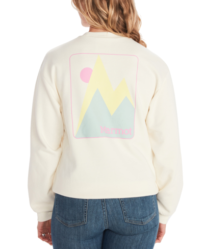 Shop Marmot Women's Twin Peak Crewneck Sweatshirt In Papyrus