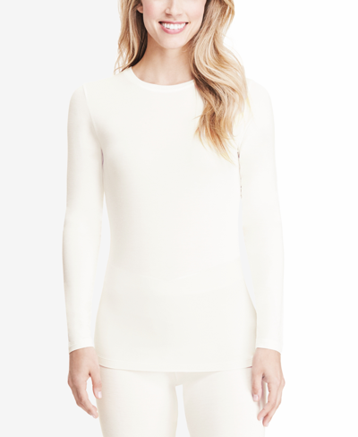 Shop Cuddl Duds Softwear With Stretch Long-sleeve Layering Top In Ivory