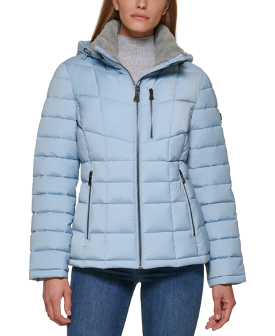 Calvin Klein Performance Plus Hooded Faux-Fur-Trim Quilted Coat