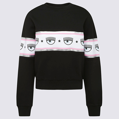 Shop Chiara Ferragni Black Cotton Blend Sweatshirt