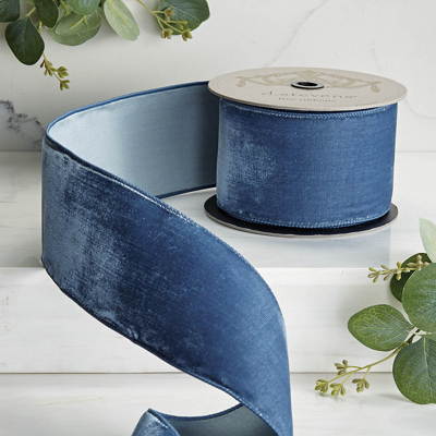 Frontgate Plush Velvet Ribbon With Tonal Dupioni Back