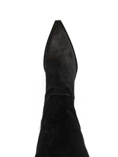Paris Texas Black Vegas 100 Suede Thigh-high Boots In Black