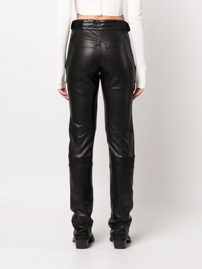 Shop Misbhv Straight Leg Faux-leather Trousers In Black