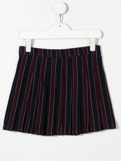Shop N°21 Logo-patch Striped Mini Skirt In Blue