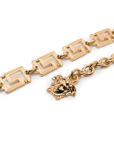Versace Greca Medusa Pendant Chain Belt In Gold