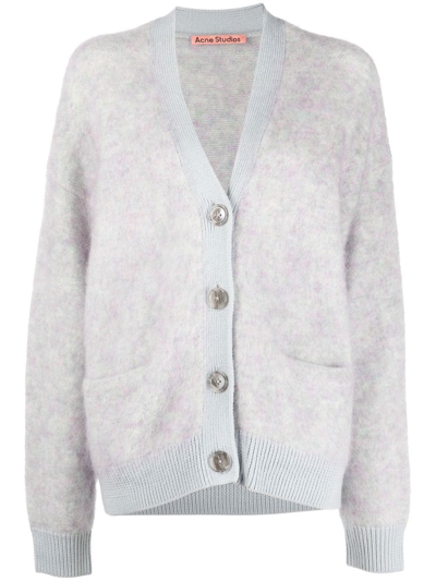 Acne Studios V-neck Button Front Mohair Wool Knitted Cardigan In