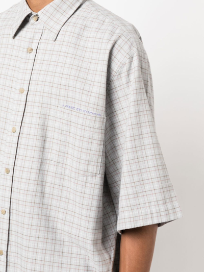 Shop Acne Studios Relaxed Check-print Shirt In Blue