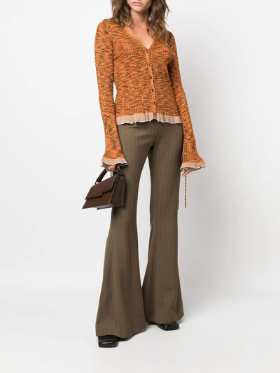 Acne Studios Ribbed Cardigan In Orange,multi | ModeSens 