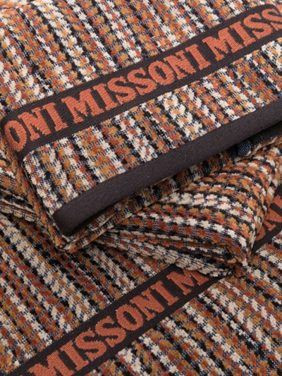 Shop Missoni Billy Striped Bath Towels (set Of 5) In Brown