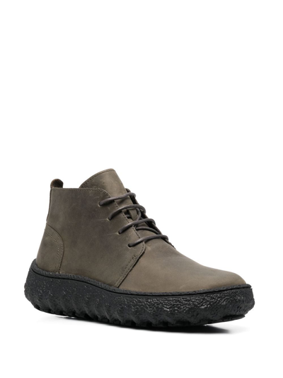 Shop Camper Ground Leather Ankle Boots In Green
