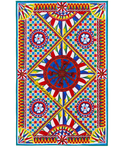 Shop Dolce & Gabbana Geometric Pattern Bath Mat In Multicolour