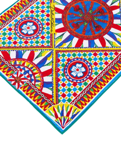Dolce & Gabbana Geometric Pattern Bath Mat In Multicolour