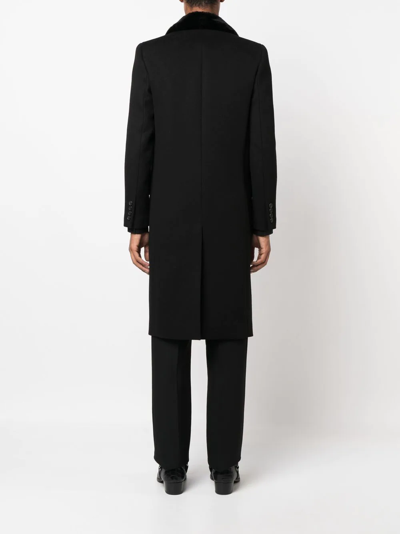 Shop Saint Laurent Long-line Single-breasted Coat In Black