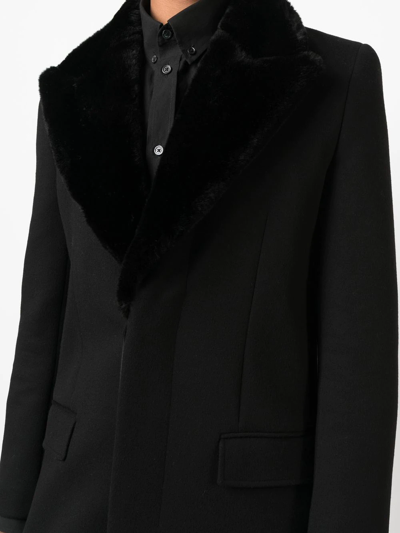 Shop Saint Laurent Long-line Single-breasted Coat In Black