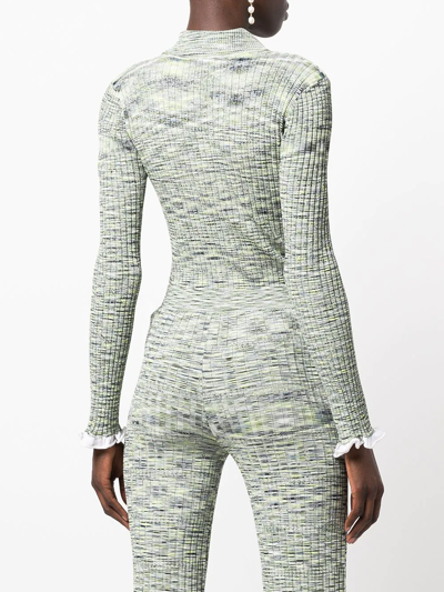 Simkhai Grayson Slim-leg Mid-rise Knitted Trousers In Green