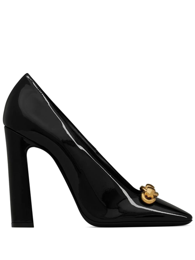 Shop Saint Laurent Swing Chain-link Pumps In Black