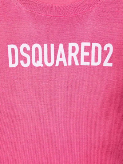Shop Dsquared2 Teen Logo-print Wool-blend Sweatshirt In Pink
