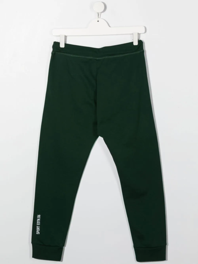 Shop Dsquared2 Teen Logo-patch Cotton Track Pants In Green
