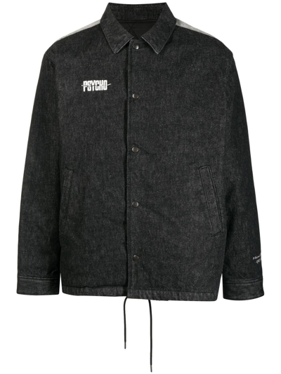 Undercover X Psycho Graphic-print Denim Shirt Jacket In Black