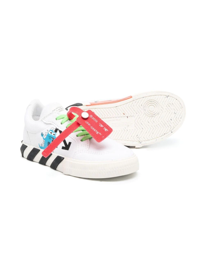 Shop Off-white Monsters Vulcanized Lace-up Sneakers In White