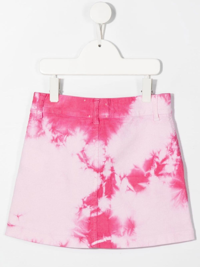 Shop Off-white Tie Dye-print Skirt In Pink