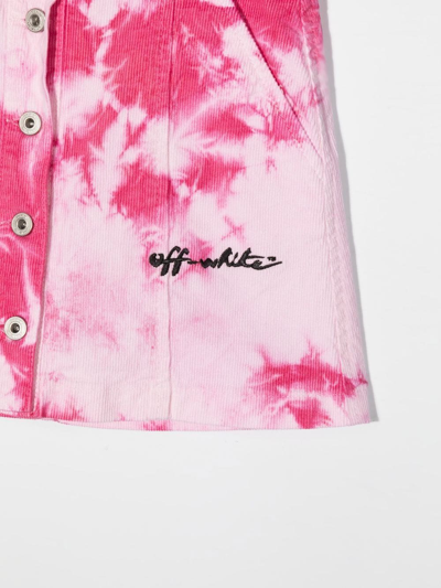 Shop Off-white Tie Dye-print Skirt In Pink
