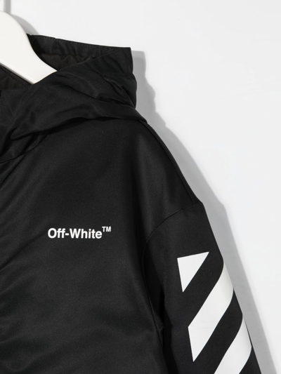 Shop Off-white Logo-print Parka Jacket In Black