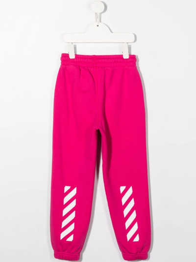 Shop Off-white Logo-print Track Pants In Pink