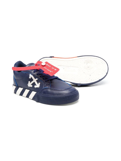 Shop Off-white Vulcanized Lace-up Sneakers In Blue