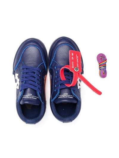 Shop Off-white Vulcanized Lace-up Sneakers In Blue