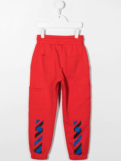 Off-white Printed Cotton Sweatpants In Red