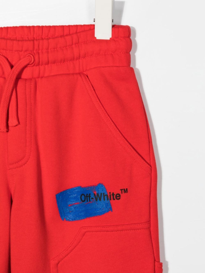 Off-white Printed Cotton Sweatpants In Red