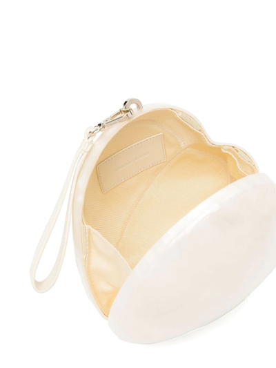 Shop Simone Rocha Pearl Heart Medium Bag In White