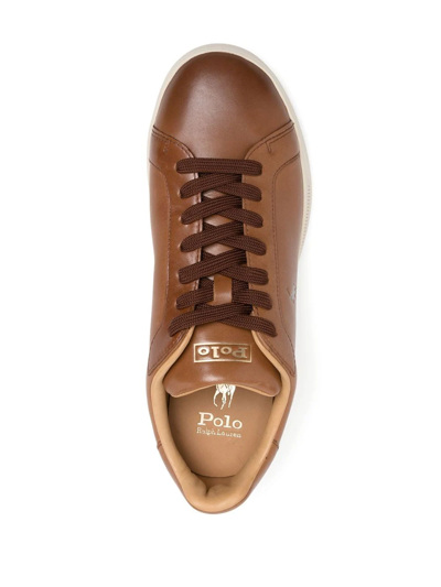 Shop Polo Ralph Lauren Heritage Court Ii Low-top Sneakers In Brown