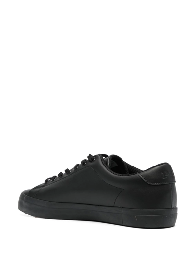 Polo Ralph Lauren Sayer Logo-embroidered Canvas Low-top Trainers In Black