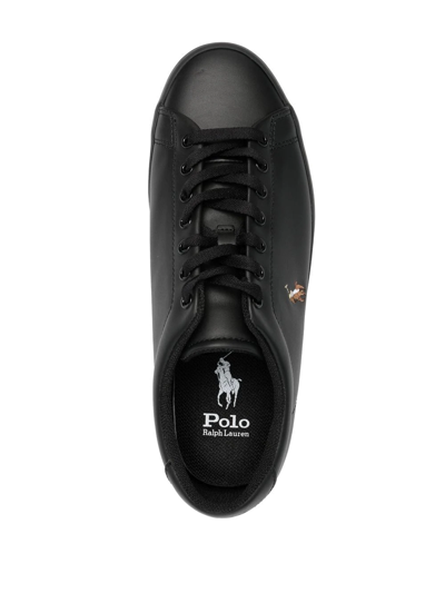 Polo Ralph Lauren Sayer Logo-embroidered Canvas Low-top Trainers In Black