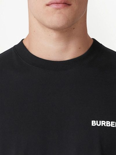Shop Burberry Ekd-print Cotton T-shirt In Black