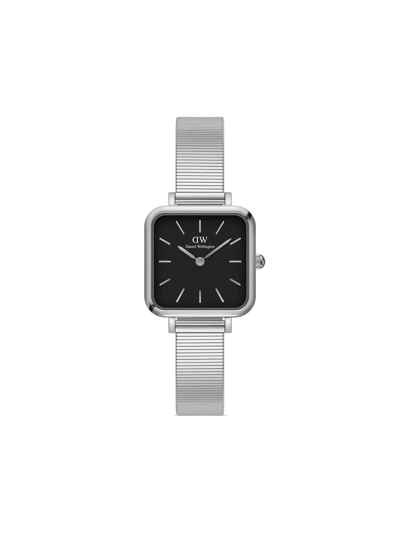 Shop Daniel Wellington Quadro Studio Silver 22x22mm In Black