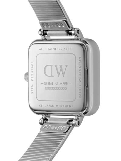 Shop Daniel Wellington Quadro Studio Silver 22x22mm In Black