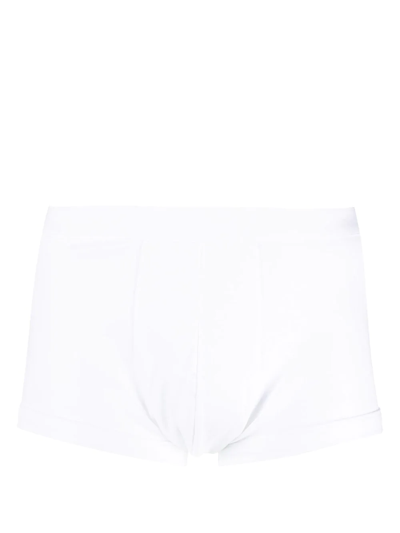 Shop Zimmerli Logo-waistband Boxer Briefs In White