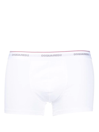 Shop Dsquared2 Three-pack Logo-waistband Boxers In White