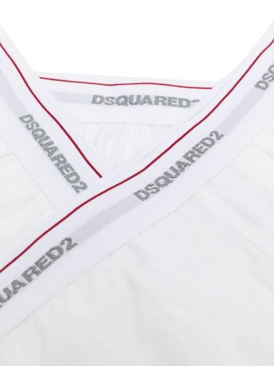 Dsquared2 White Logo Cotton Boxer Briefs Set In White