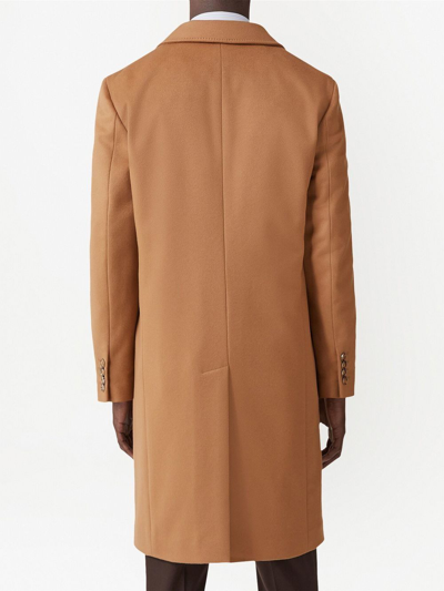 Shop Burberry Notched-lapel Single-breasted Coat In Neutrals