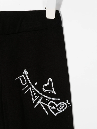 Shop Pinko Crystal-embellished Leggings In Black