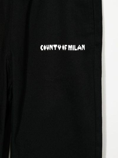 Marcelo Burlon County Of Milan Pixel-logo Slip-on Straight Trousers In Black