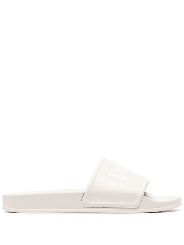 Palm Angels logo-print slides - Neutrals