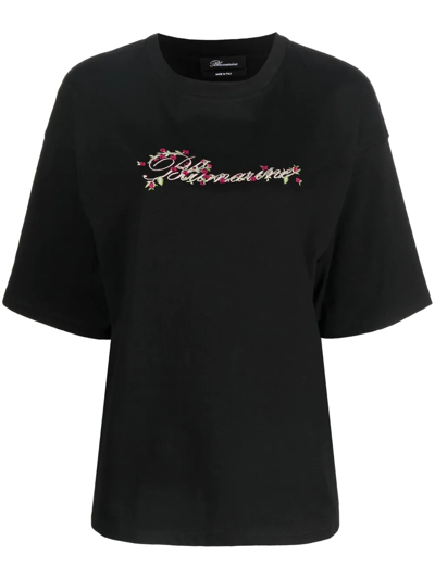 Shop Blumarine Logo-print Short-sleeved T-shirt In Black