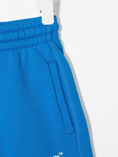 Shop Off-white Logo-print Track Shorts In Blue