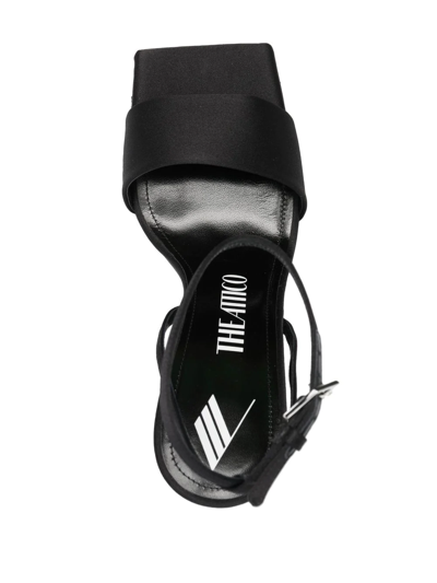 Attico Open-toe Calf Leather Heels In Black